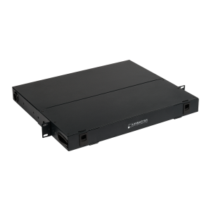 Патч-панель на 4 кассеты и адаптерные планки MCS, 19''/ 1U, выдвижная, черная